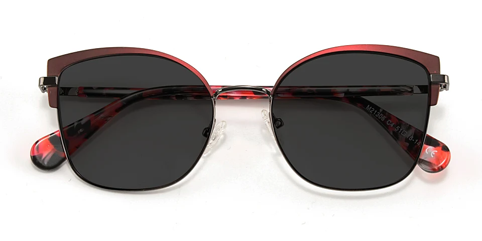 Heather red   Metal  Sunglasses