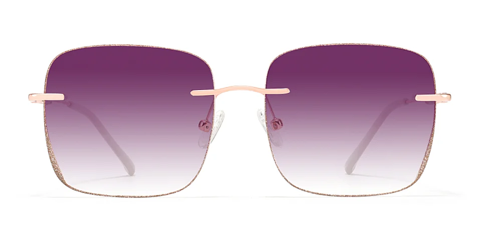 Sparkle rose gold   Metal  Sunglasses