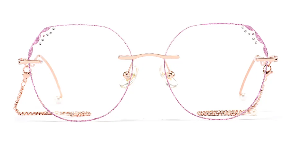 Lavender pink   Metal  Eyeglasses