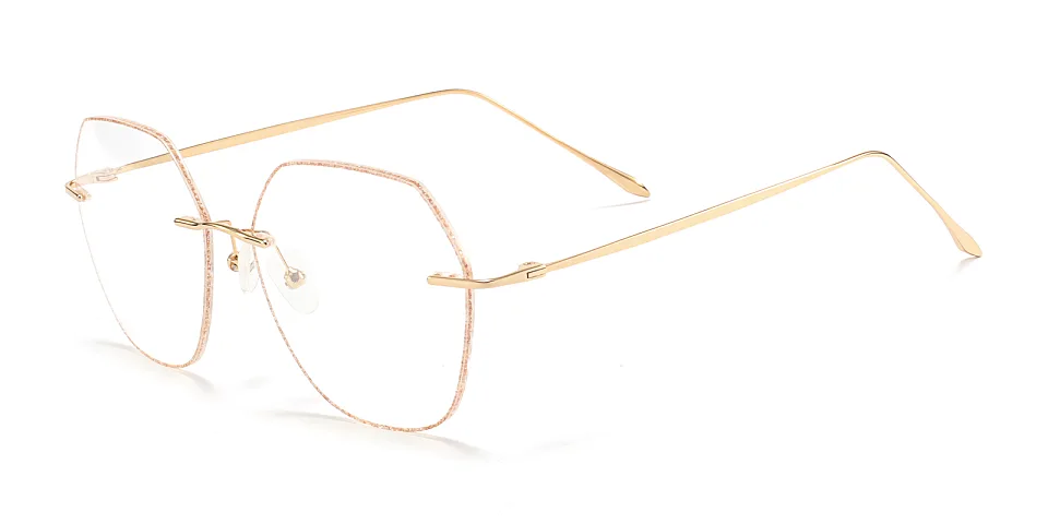 Fairy gold   Metal  Eyeglasses