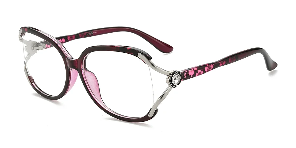 Dor purple   Plastic  Eyeglasses