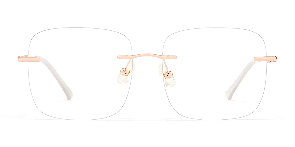 Pure rose gold   Metal  Eyeglasses