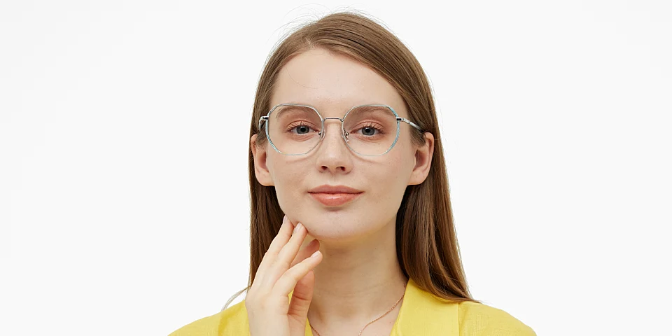 Lovely clear blue   Plastic  Eyeglasses