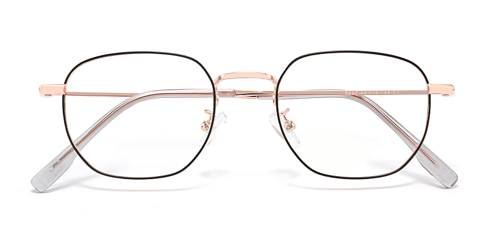 Hajna black rose gold   Metal  Eyeglasses