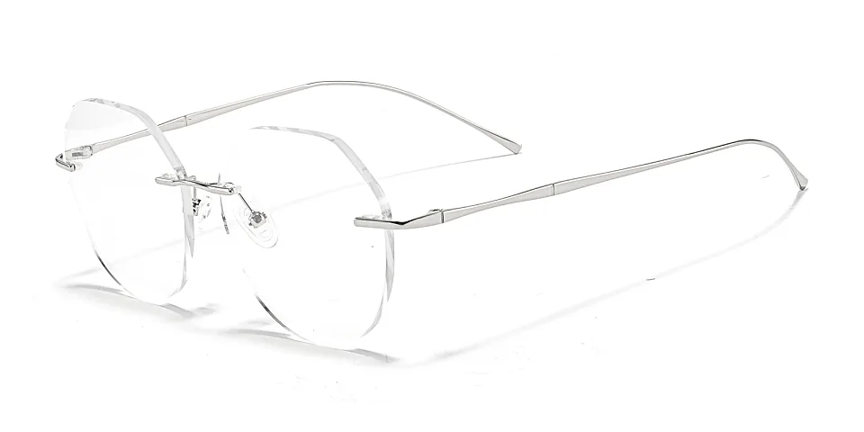 Cool silver   Metal  Eyeglasses