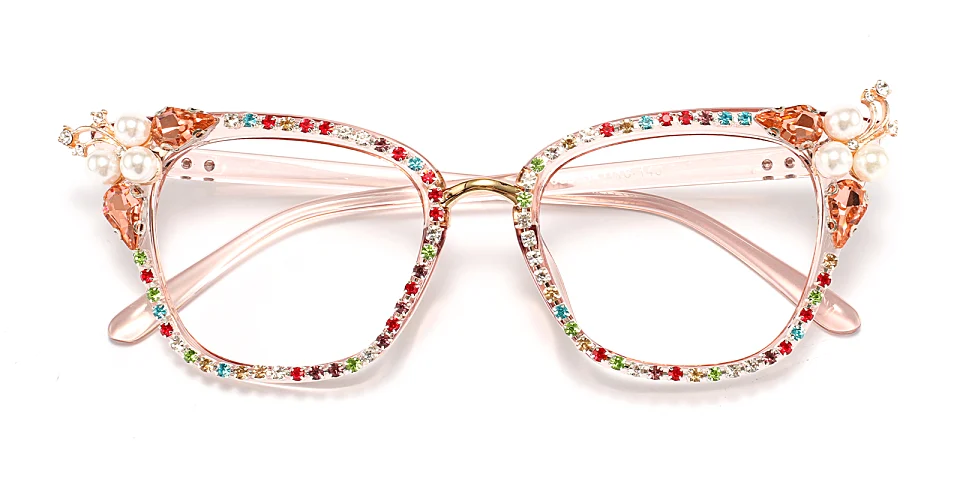 Serena pink colorful   Plastic  Eyeglasses