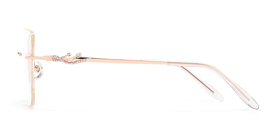 Winky rose gold clear   Metal  Eyeglasses