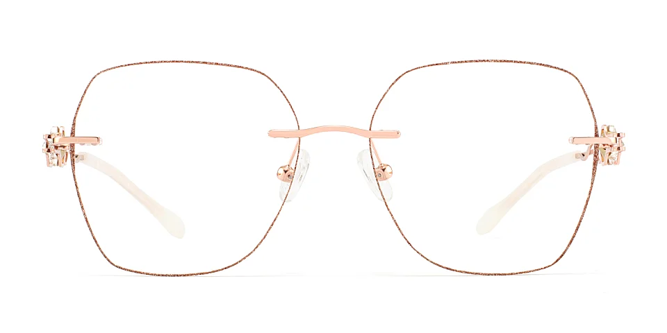 Shine rose gold   Metal  Eyeglasses