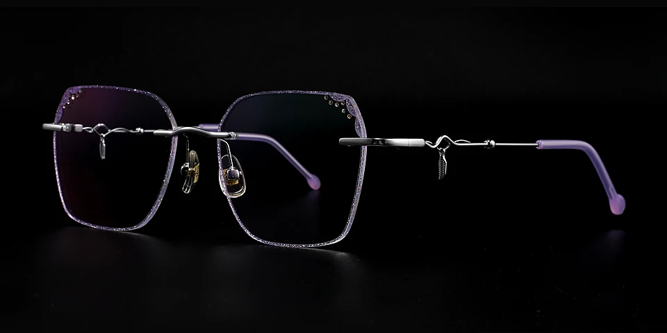 Lil silver lavender   Metal  Eyeglasses