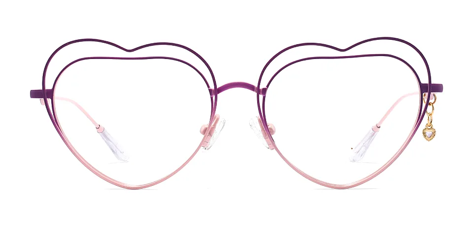 Heart purple pink   Metal  Eyeglasses