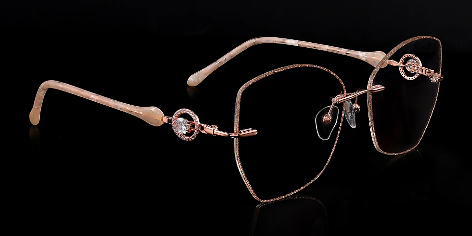 Glitter rose gold   Metal  Eyeglasses