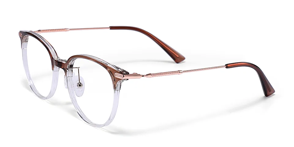 Koy brown clear   Plastic  Eyeglasses