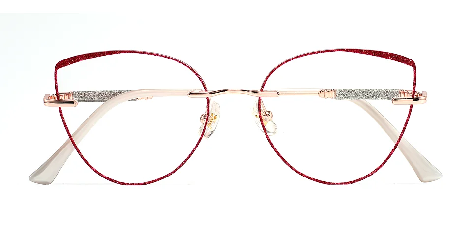 Glamour rose gold red   Metal  Eyeglasses