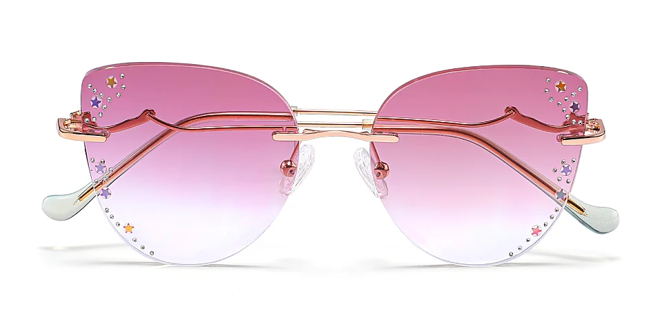 Twinkling star rose gold   Metal  Sunglasses