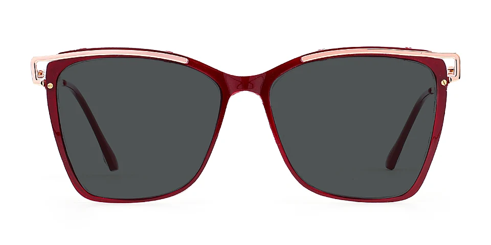 Cili burgundy   Plastic  Sunglasses