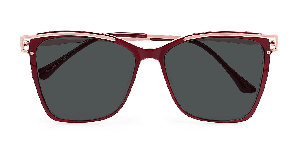 Cili burgundy   Plastic  Sunglasses