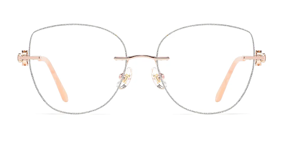 Topaz rose gold silver   Metal  Eyeglasses