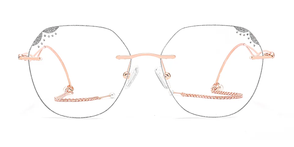 Pearl rose gold silver   Metal  Eyeglasses