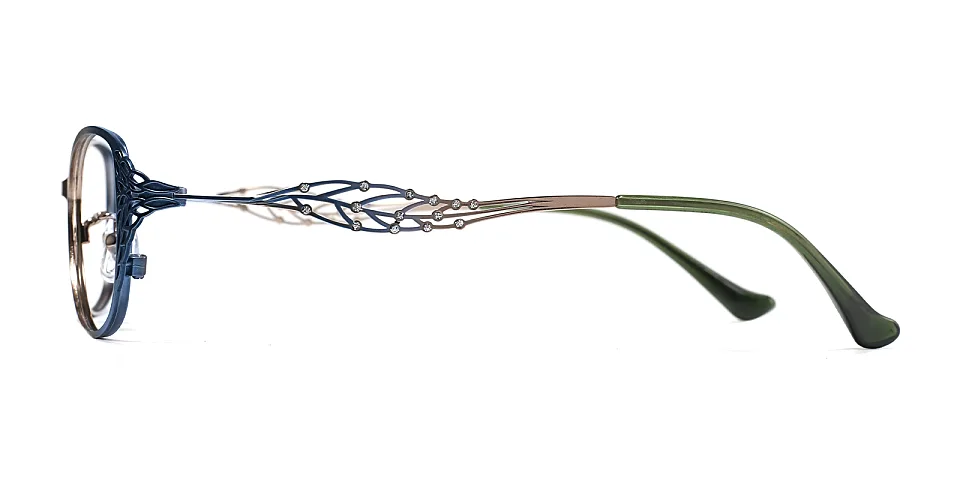 Leaf blue gold   Metal  Eyeglasses