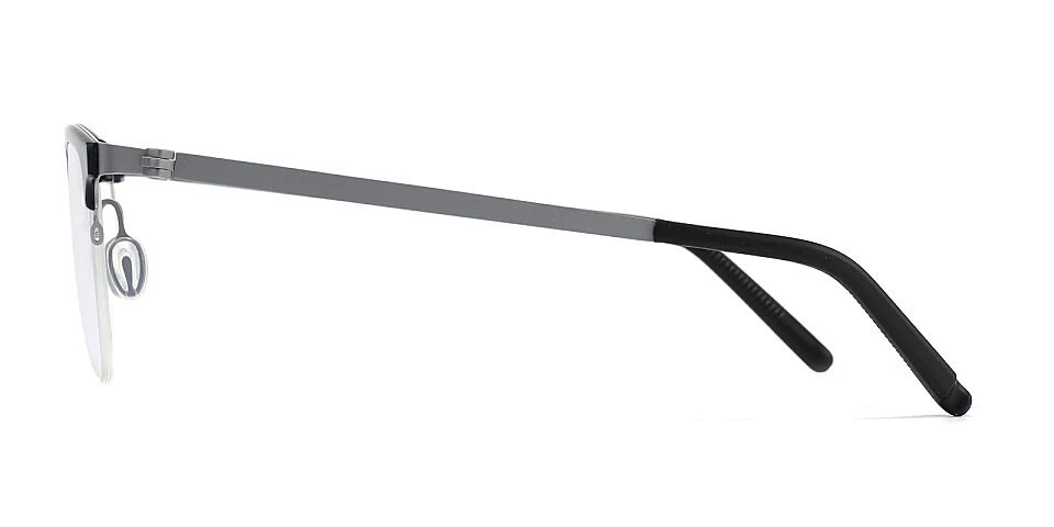 Hatem black silver   Plastic  Eyeglasses