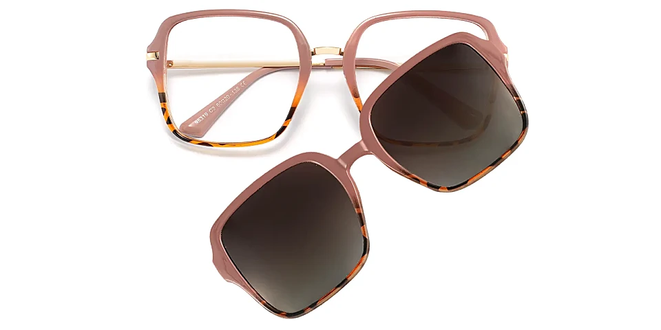 Miku pink warm tortoise   Plastic  Eyeglasses