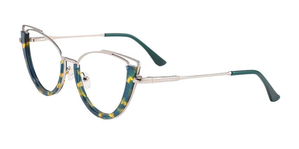 Kylee silver green floral   Metal  Eyeglasses