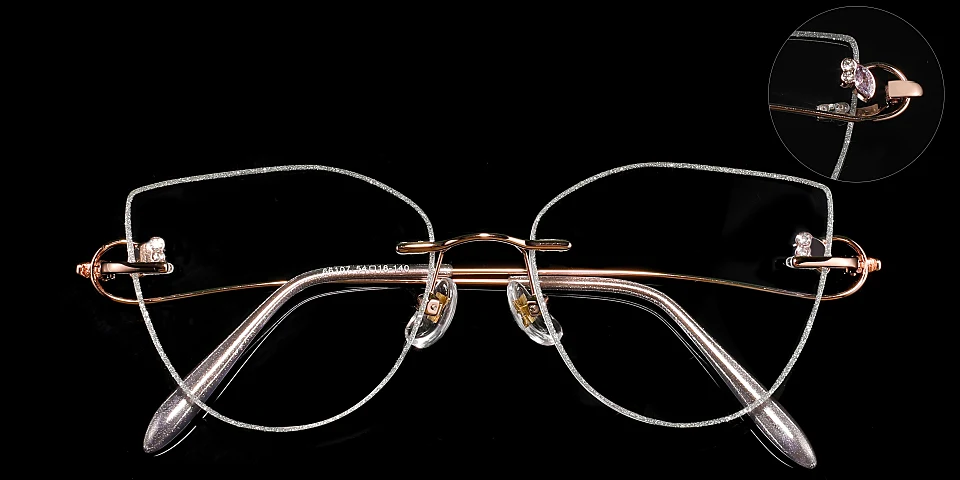 Pari rose gold silver   Metal  Eyeglasses