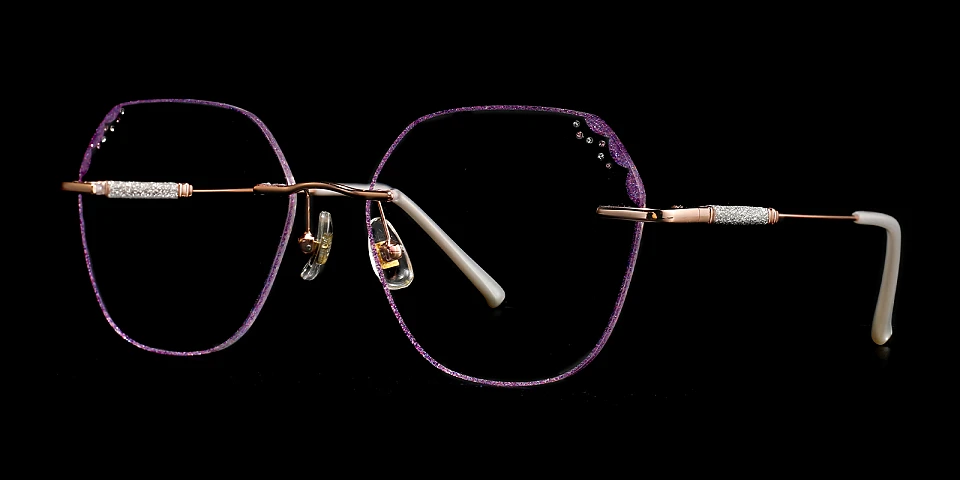 Laec rose gold purple   Metal  Eyeglasses