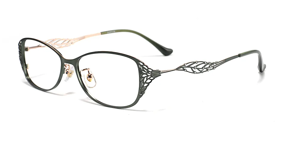 Leaf green   Metal  Eyeglasses