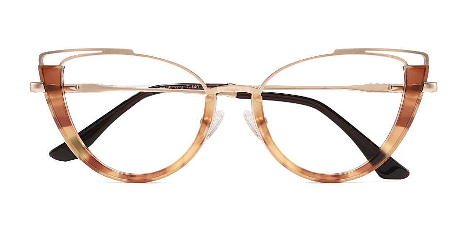 Kylee gold brown floral   Metal  Eyeglasses