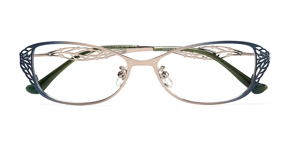 Leaf blue gold   Metal  Eyeglasses