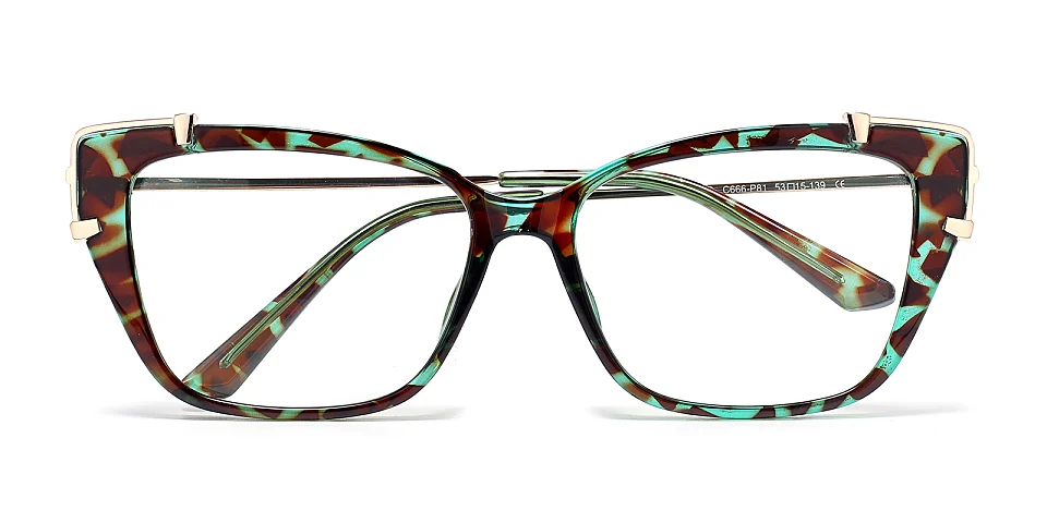 Loup green tortoise   Plastic  Eyeglasses