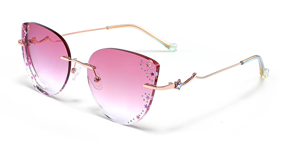 Twinkling star rose gold   Metal  Sunglasses