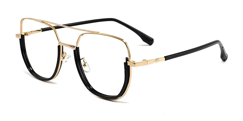Perye gold black   Metal  Eyeglasses
