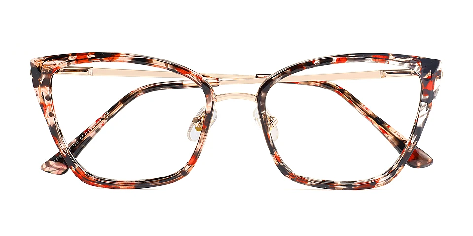 Brillant red floral   Plastic  Eyeglasses