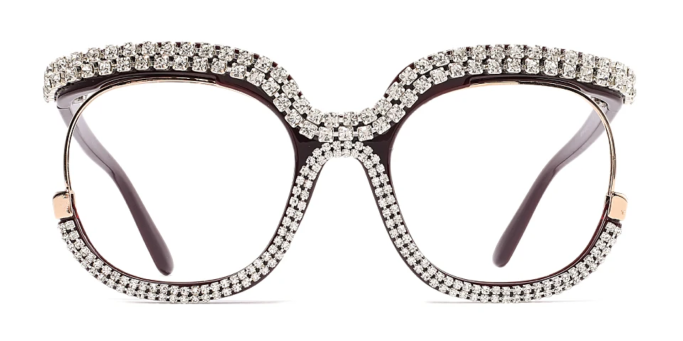 Kamia burgundy diamond   Plastic  Eyeglasses