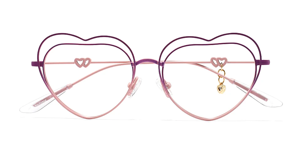 Heart purple pink   Metal  Eyeglasses