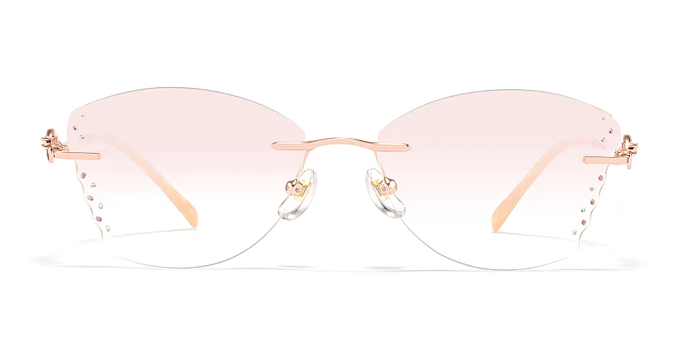 Clear Butterfly rose gold   Metal  Sunglasses