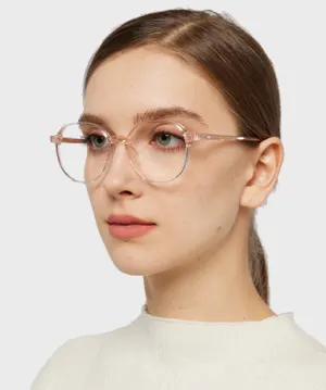 Lina pink clear   Plastic  Eyeglasses, model view