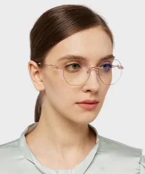 Locey rose gold   Metal  Eyeglasses, model view