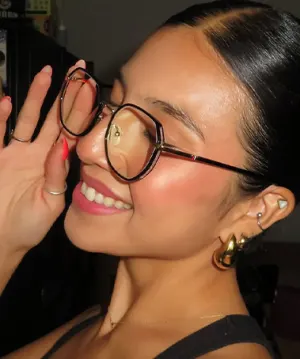 Lovely black   Plastic  Eyeglasses, model view