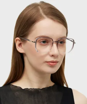 Gerda purple clear   Plastic  Eyeglasses, model view