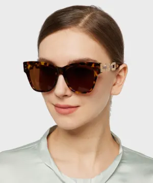 Aella warm tortoise   Acetate  Sunglasses, model view