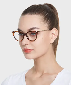 Liz warm tortoise   Acetate  Eyeglasses, model view