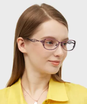 Leaf purple   Metal  Eyeglasses, model view