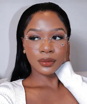 Mignon silver   Metal  Eyeglasses, model view