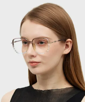 Carolyn brown blue   Plastic  Eyeglasses, model view