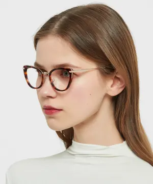 Flossie warm tortoise   Acetate  Eyeglasses, model view