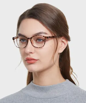 Fanny yellow tortoise   TR90  Eyeglasses, model view