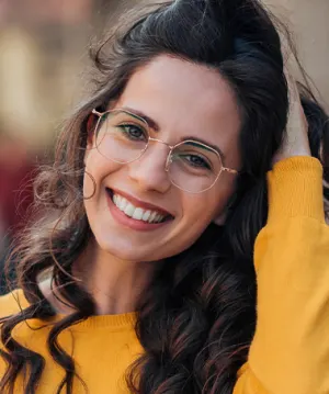 Megan rose gold   Metal  Eyeglasses, model view